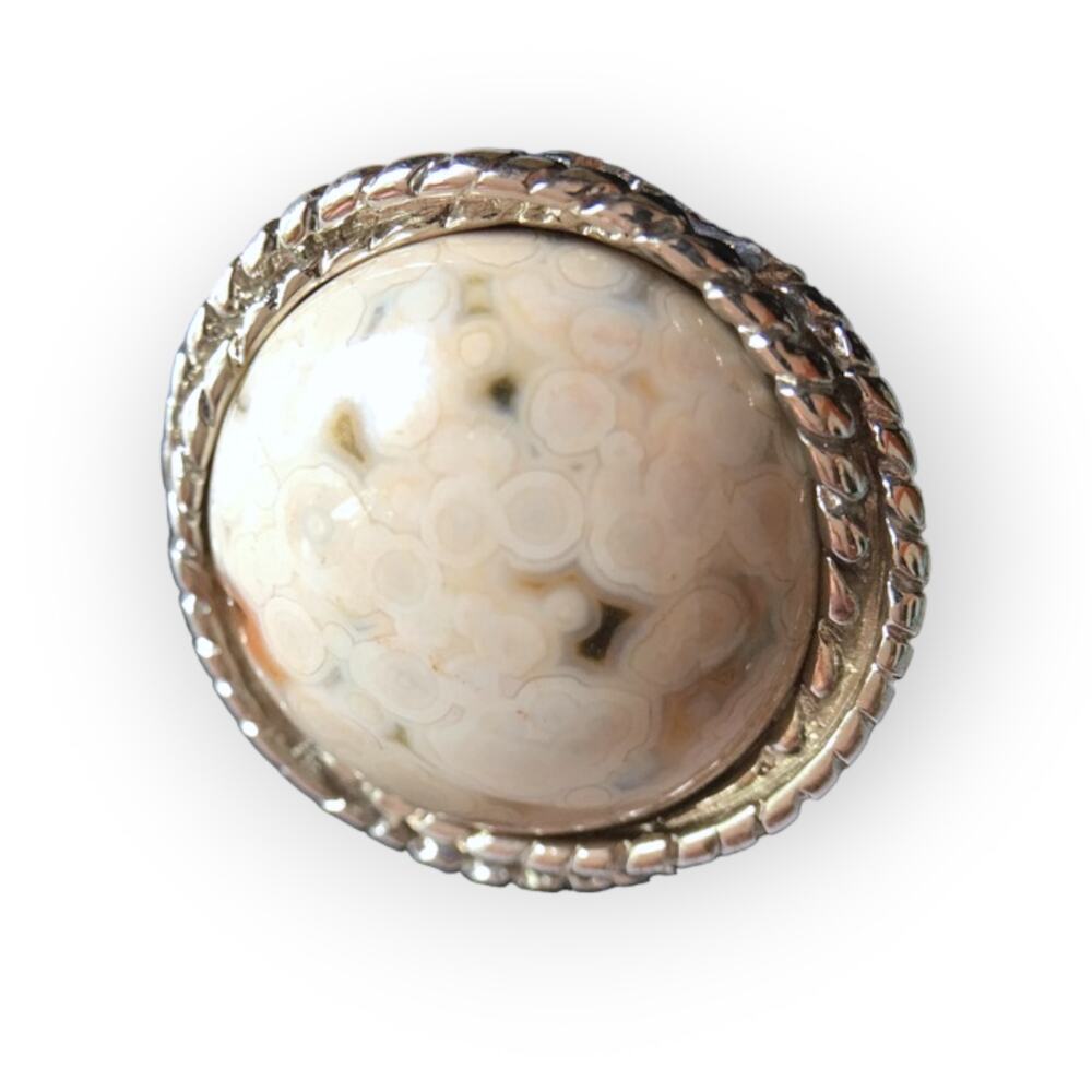 Artisan natural stone accent ring, Sz appr. 5.75
